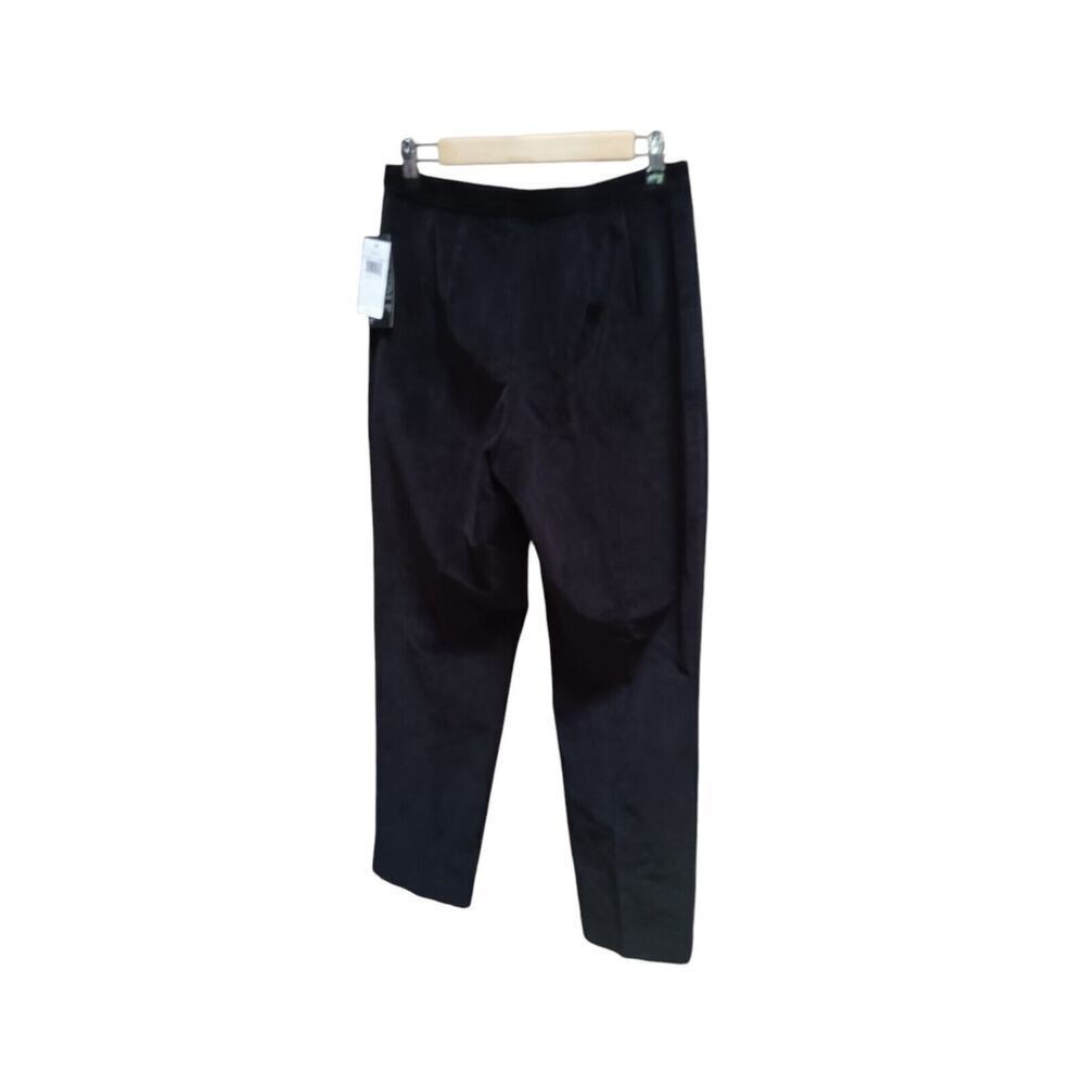 Rafaella NWT Vintage Size 8 Double Stretch Black Corduroy  Pants Side Zip